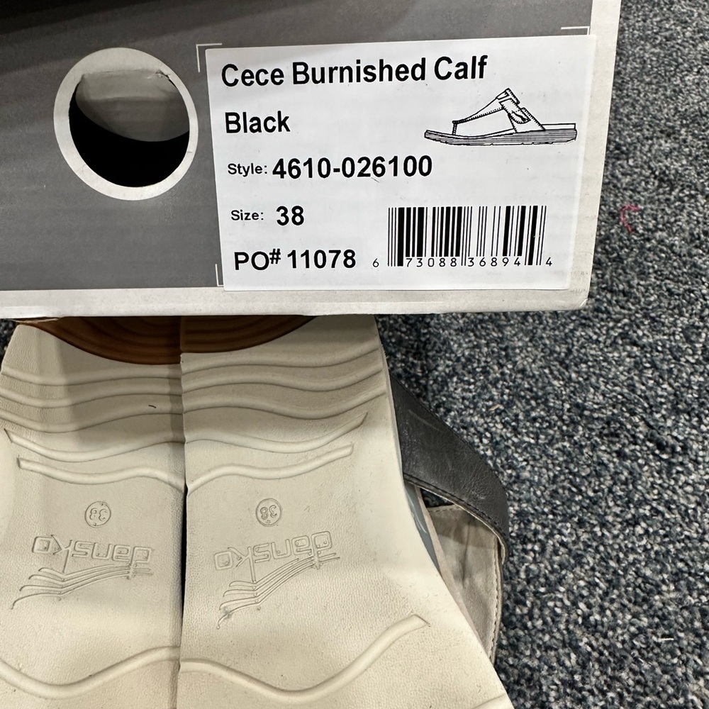 Dansko Cece Black Leather Sandals - Picture 6 of 6